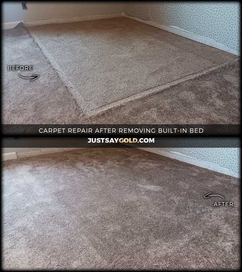 Carpet Repair After Removing Built-In Bed In Roseville CA