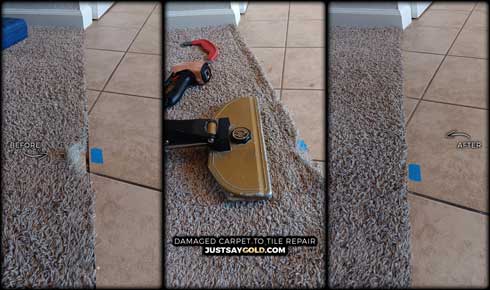 Damaged Carpet To Tile Repair In Carmichael CA