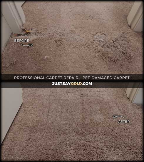 Repairing Carpet At A Doorway In Rancho Cordova CA